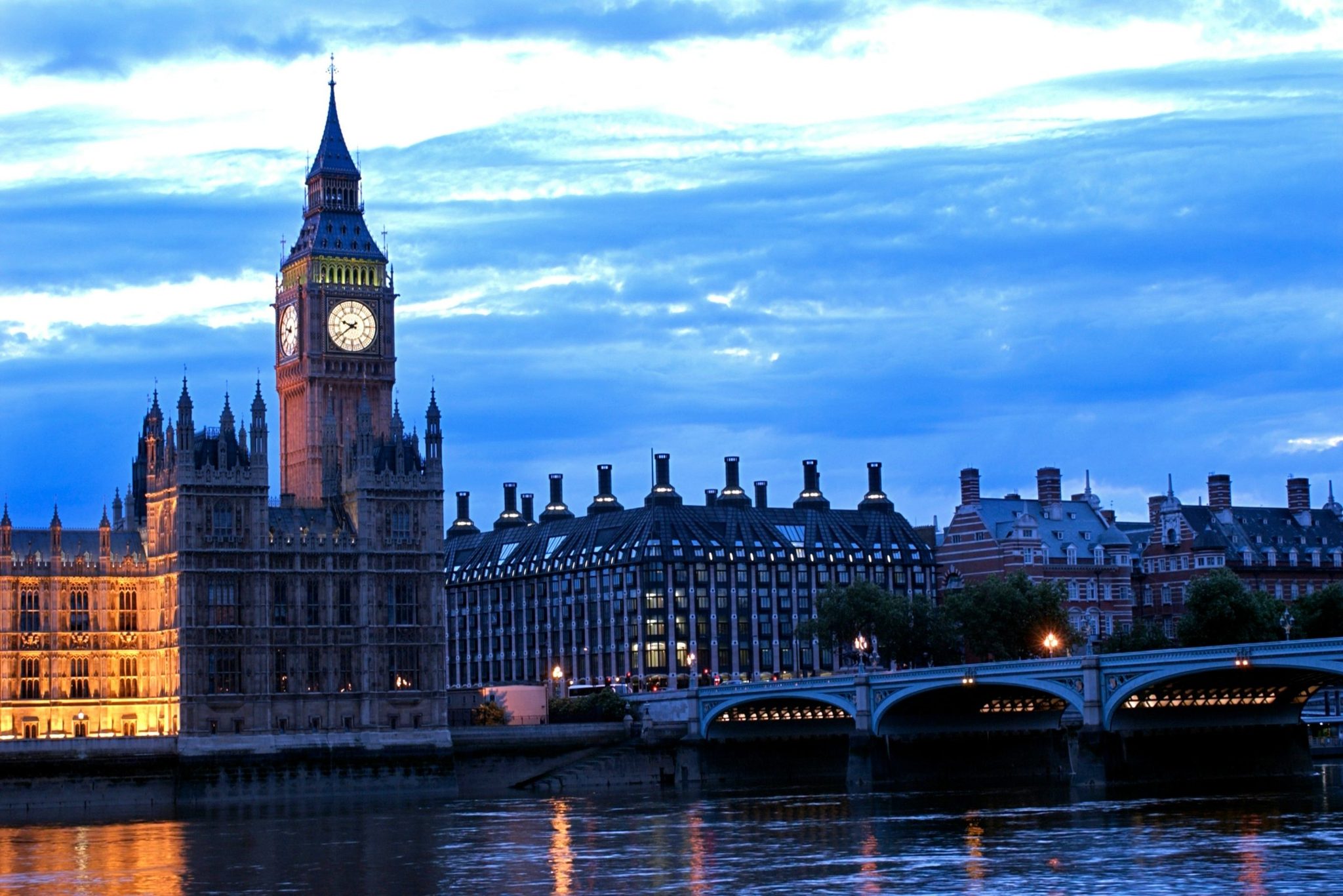 Big Ben and Westminster at blue hour
